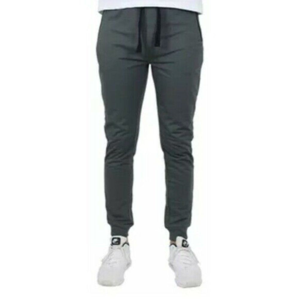 Wicked Stitch Mens Dark Gray Drawstring Activewear Jogger Pants Size‎ Large